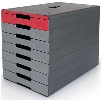 Archivační box Zásuvkový box "Idealbox pro 7", červená, plastový, 7 zásuvek, DURABLE 776303