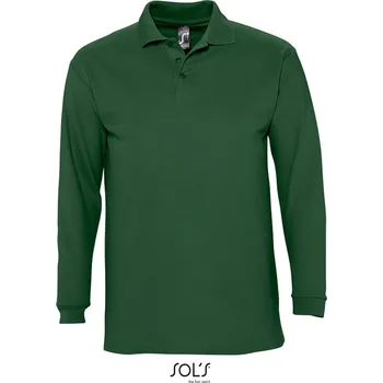 Pánská móda Piqué polo s dlouhým rukávem Winter II golf green M