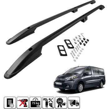 Příčník na automobil Podélné nosiče černé Fiat Scudo II, r.v. 2007 - 2016 - dlouhá verze L2