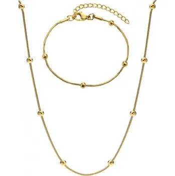 Náhrdelník ORNAMENTI Pozlacený set náhrdelníku a náramku Tiny dots