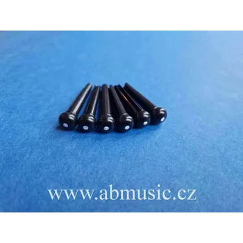 Kolíčky do kobylky kytary Bridge Guitar Pins Black With Dot Celluloid Germany