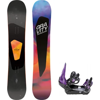 Snowboard Gravity snowboards snowboard komplet Gravity Sublime 24/25 + vázání S230 black/violet Velikost: 152 cm, Velikost vázání: S/M