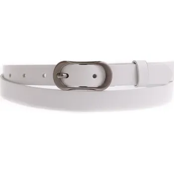 Opasek Dámský úzký kožený opasek Špongr 2058 bílý Velikost = obvod pasu (cm): 70 cm