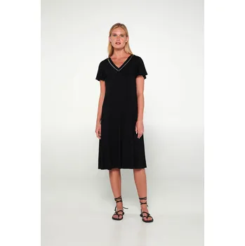 Dámské šaty Vamp - Šaty s krátkými rukávy 20506 - Vamp black M