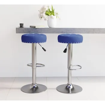 vidaXL Barové stoličky 2 ks modré textil