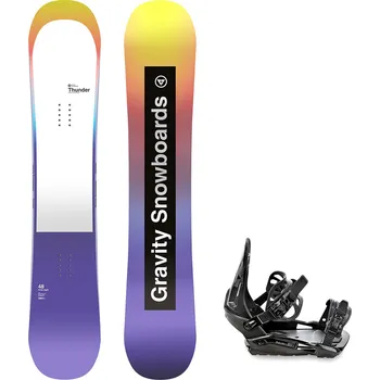 Snowboard Gravity snowboards Snowboard komplet Gravity Thunder 24/25 + vázání S230 black Velikost: 145 cm, Velikost vázání: S/M