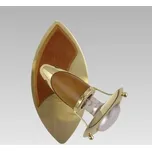 Luxera ZEUS nástěnné bodové svítidlo 1x E14 40W bez zdroje IP20, saténová mosaz/tmavé dřevo