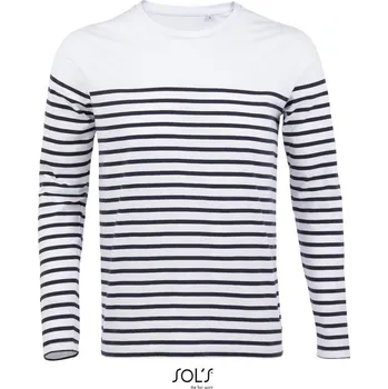 Pánské tričko Pánské pruhované tričko s dlouhým rukávem Matelot LSL Men white-navy XXL