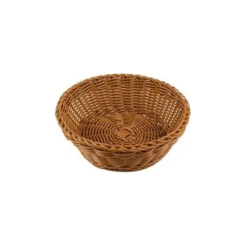 chlebník Košíček na pečivo PROFI, 25 x 7 cm, kulatý otevřený, hnědý polyratan