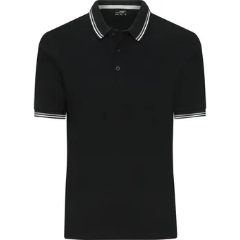Pánské tričko Pánské těžké piqué polo s kontrastními proužky JN 1306 black-white-grey M