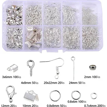 Sada bižuterních komponentů Barva: Stříbrná