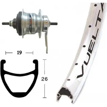 Zapletené kolo OEM zadní zapletené kolo 28x1.75' Shimano 7s Airline 1 (stříbrná)