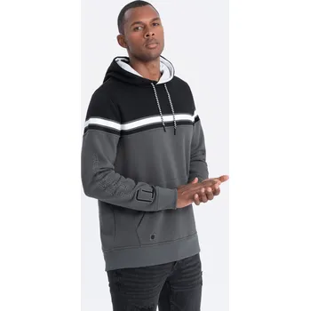 Pánská mikina Pánská mikina Ombre s třemi barvami - šedá Ombre šedá 2350672