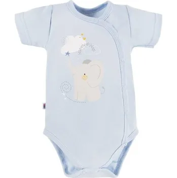 Kojenecký body Eevi Body celorozepínací krátký rukáv Mellow MODRÉ - 62