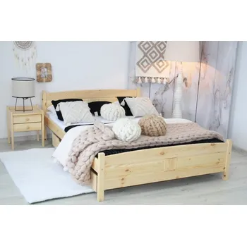 Postel Nabytek-dreveny.cz Dřevěná manželská postel MD 17 160x200 cm borovice masiv Barva postele: Olše