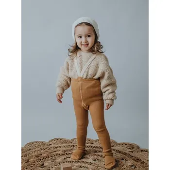 Kojenecké oblečení Tatrasvit Punčocháče s kšandami 100% BIO bavlna SKOŘICOVÁ - 74/80