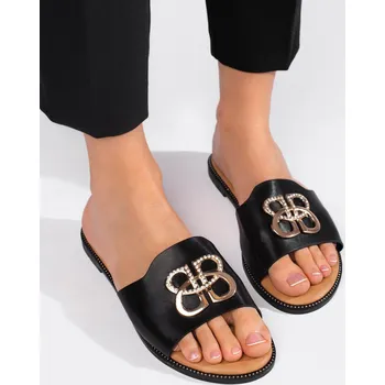 Dámské žabky Pohodlné dámské nazouváky černé bez podpatku 37