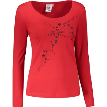 Dámské triko s dlouhým rukávem ALTISPORT CARRYOVER ALW009169 ČERVENÁ XL