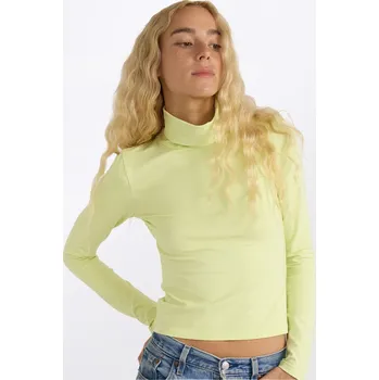 Dámské tričko Organic Basics Everyday Turtleneck Elderflower Green S