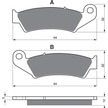 Autodíl Brzdové destičky GOLDFREN 052 AD STREET HONDA VFR 400 R 1987-1988