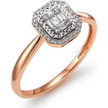 Prsten Briliantový zásnubní prsten z růžového zlata Trill KU2128R + dárkové balení LUXUS zdarma