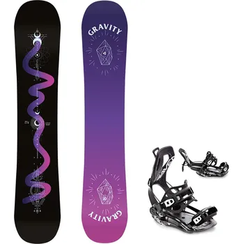 Snowboard Gravity snowboards Snowboard komplet Gravity Sirene black 24/25 + vázání Fastec FT360 black Velikost: 154 cm, Velikost vázání: L