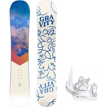 Snowboard Gravity snowboards Snowboard komplet Gravity Mist 24/25 + vázání S230 white Velikost: 146 cm, Velikost vázání: S/M