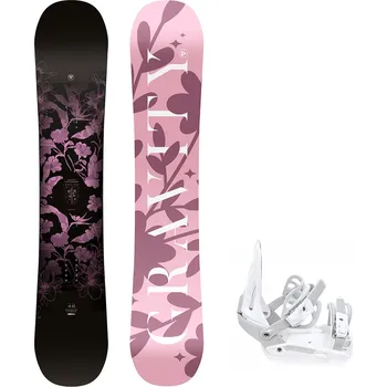Snowboard Gravity snowboards Snowboard komplet Gravity Empire 25/26 + vázání S230 white Velikost: 155 cm, Velikost vázání: S/M