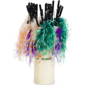 Hračka pro kočku Hračka pro kočky s pštrosím peřím, prut, mix barev, 70 cm