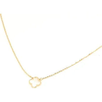 Náhrdelník Dámský čtyřlístkový náhrdelník ze žlutého zlata ZLNAH188F + DÁREK ZDARMA