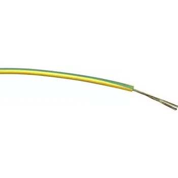 elektrický kabel Zapojovací vodič plocha průřezu 0,22 mm², typ kabelu: Třída 5 BS EN 60228, prameny vodičů: 7/0,2 mm, Zelená/Žlutá, 1000