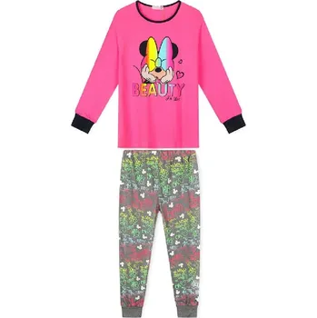 Dívčí pyžamo DÍVČÍ PYŽAMO BAVLNĚNÉ DLOUHÉ NOVINKA Barva: Šedorůžová, Velikost: 146