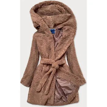 Hnědá dámská bunda "beránek" (GSQ2229) odstíny hnědé XXL (44)