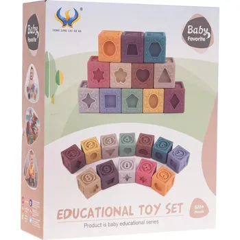 Hračka pro nejmenší Ramiz Sada senzorických kostek Čísla 12 ks