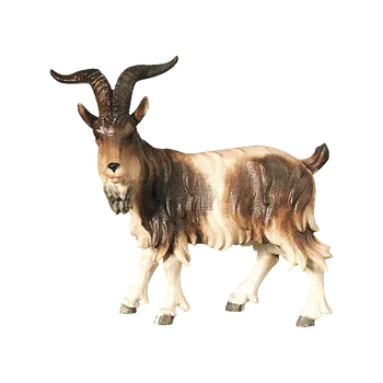 Vánoční dekorace Ornatis Kozel stojící Provedení: Malovaná, Velikost stojících figur dospělých postav: 8 cm Dřevěná vyřezávaná soška kozla