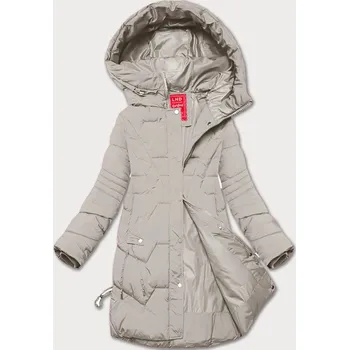 Světle béžová dámská bunda pro přechodné období s kapucí LHD (LHD-24585) odstíny béžové M (38)
