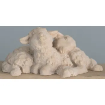 Vánoce Ornatis Jehňátka ležící Provedení: Přírodní bez malování, Velikost stojících figur dospělých postav: 8 cm Dřevěná vyřezávaná soška jehňátek