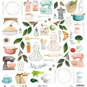 Umělecký papír P13 Oboustranný papír na scrapbook Around the table 07 30x30