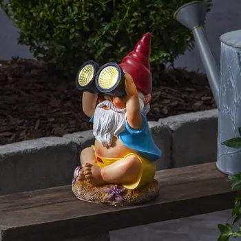 Venkovní osvětlení STAR TRADING Gnomy LED solární světlo, barevné, plastové, 22 cm, dalekohled 2 LED diody - celkem 0,06 W