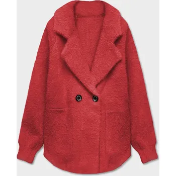 Krátký červený přehoz přes oblečení typu alpaka (CJ65) odstíny červené uni velikost