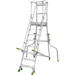 Pojízdné hliníkové schůdky FACAL 7 nášlapů + plošinka