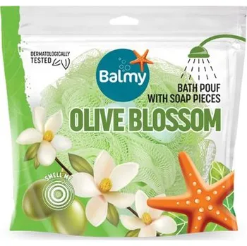 Koupelnová houba s kousky olivového mýdla Balmy 23g
