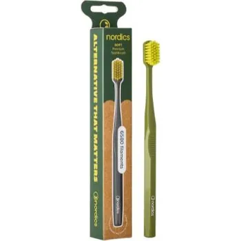 Zubní kartáček Zubní kartáček Soft z recyklovatelného bioplastu tmavě zelený Nordics Oral Care