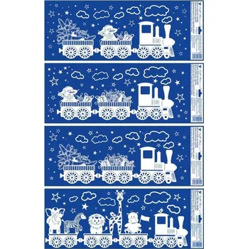 Okenní dekorace Fólie na okno, vláček se sněhovým efektem