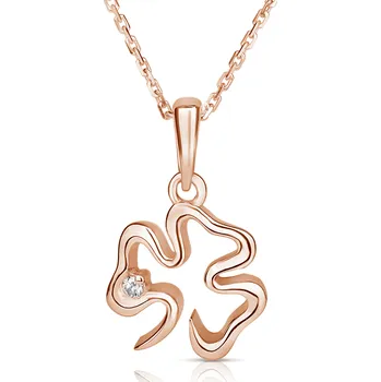 Přívěsek ŠPERKY-NM, Zlatý přívěsek 016 čtyřlístek v růžovém zlatě