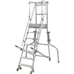 Pojízdné hliníkové schůdky FACAL 6 nášlapů + plošinka