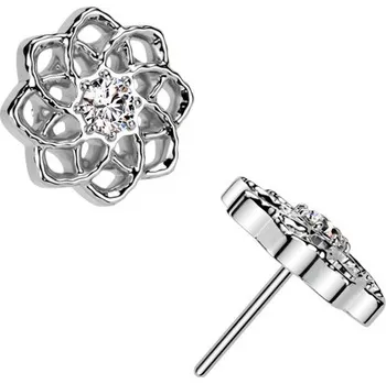 Piercing Šperky4U Ozdobná část k PUSH IN piercingu TITAN, květina - TIT1504
