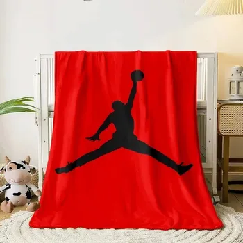 Přehoz na lůžko Flanelový přehoz | deka s motivem basketbalu - 5,150cm x 200cm