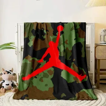 Přehoz na lůžko Flanelový přehoz | deka s motivem basketbalu - 10,80cm x 120cm