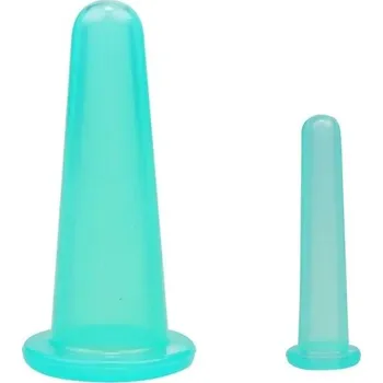 Masáž Baňkování obličeje pro zdraví | silikonové baňky, masážní nástroje | 2ks - Zelená